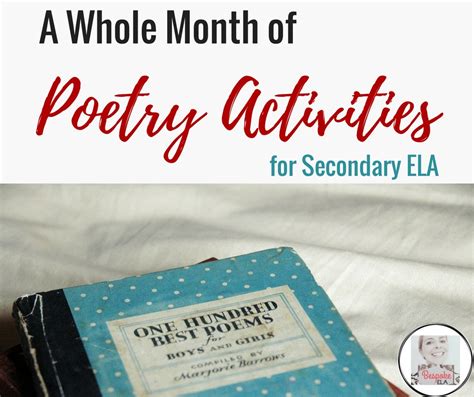 National Poetry Month: A WHOLE MONTH of Poetry Activities for Secondary ...