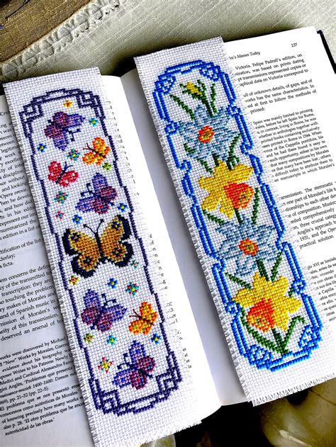 Spring Bookmark 4 Butterflies Cross stitch pattern Bookmark | Etsy