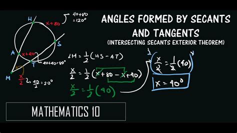 Secant Angles Circle Worksheet