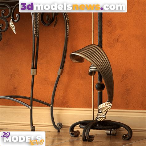 Wrought Iron Console Model With Floor Lamp - 3D Models News