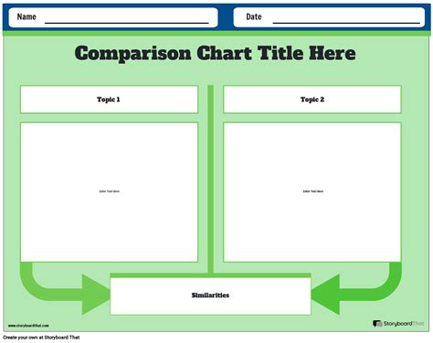 Landscape Green Themed Comparison Chart Template