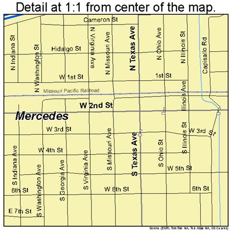 Mercedes Texas Street Map 4847700