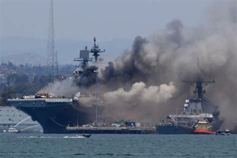 Bonhomme Richard fire burned unabated for 2 hours, Navy finds, blaming ...