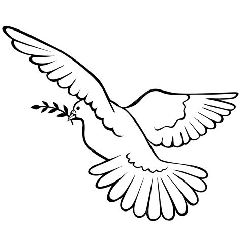 Peace Dove Vector Hd PNG Images, Peace Dove Cartoon Line Drawing, Peace ...