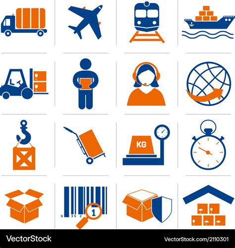 Logistic icons set Royalty Free Vector Image - VectorStock