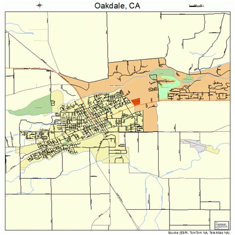 Oakdale California Street Map 0652694