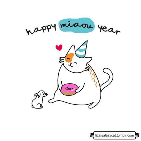 Happy Miaou year Happy New Year Animation, Happy New Year Gif, Cute Cat ...