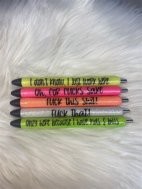 Set of 5 Days of the Week Glitter Epoxy Gel Pens Sassy Epoxy - Etsy in ...