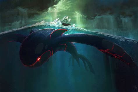 1366x768px, 720P free download | Pokemon, kyogre, sailing ship, storm, Fantasy, HD wallpaper ...