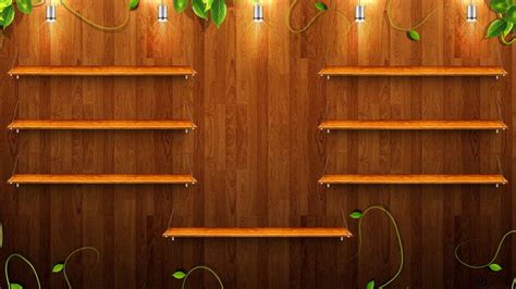 HD wallpaper: brown wooden rack, greens, lamp, tree, texture, shelves ...