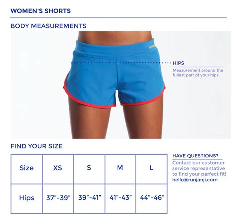 Women's Shorts Size Chart – Janji