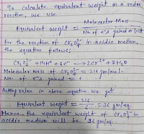 Calculate the equivalent weight of Cr2toppr.com