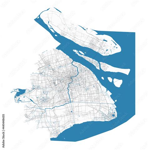 Shanghai map. Detailed map of Shanghai city administrative area ...