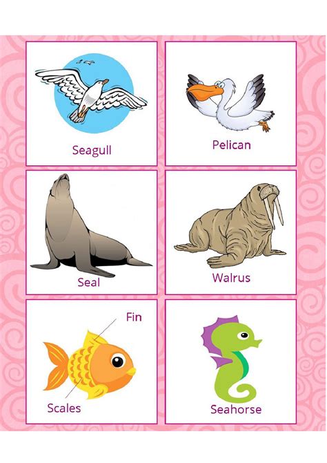 English Esl Flashcards - Sea Animals - Language Advisor