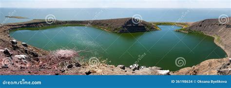 Crocodile Lake On Central Island On Lake Turkana, Kenya. Stock Images - Image: 36198634