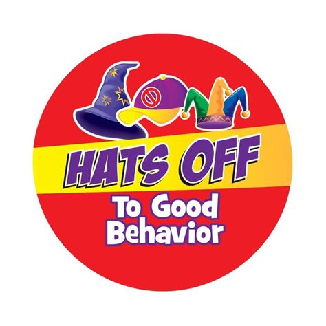 Hats Off To Good Behavior Stickers | Positive Promotions