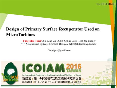 (PPT) Design of Primary Surface Recuperator Used on MicroTurbines | 永懋 ...