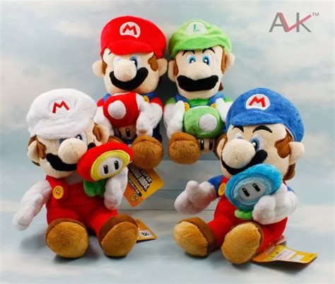 17CM New Cute Super Mario plush toy Doll Mario Holding mushroom kawaii ...