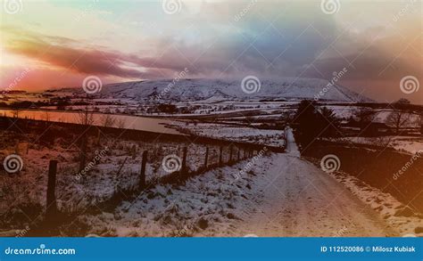 Pendle Hill in Winter Time. Stock Photo - Image of clouds, cold: 112520086