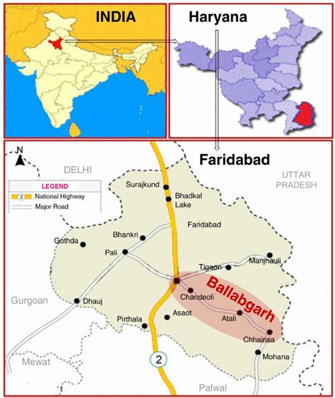 Map of Ballabgarh HDSS. | Download Scientific Diagram