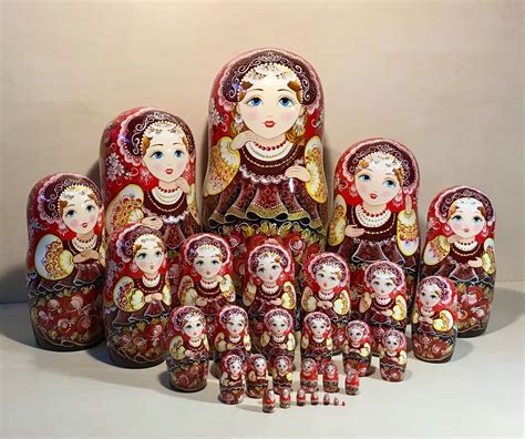 Matryoshka 30 pcs, 18” Wooden Nesting Doll, Best Gift, Ukrainian Folk ...