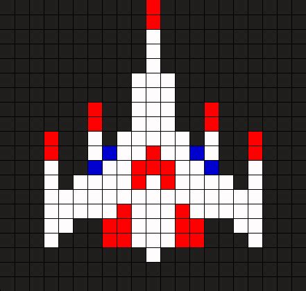 Galaga Ship Perler Bead Pattern | Bead Sprites | Misc Fuse Bead Patterns