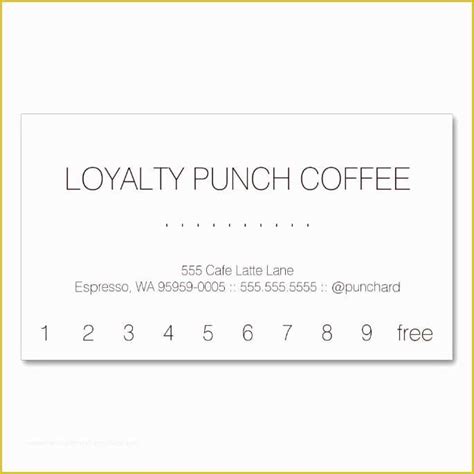 Free Punch Card Template or Design Of Loyalty Coffee Punch Card Double Sided Standard Business ...