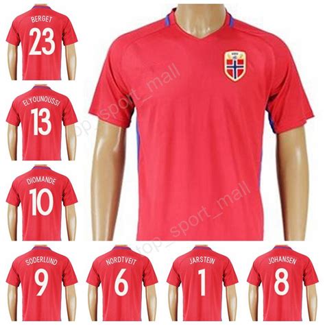 Best 2017 Norway Soccer Jersey Personalized 8 Johansen 13 Tarik Elyounoussi Football Shirt ...