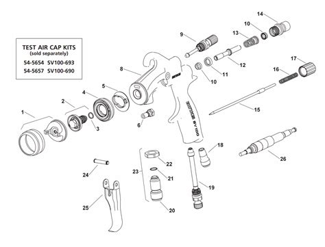 Binks SV100 HVLP Spare Parts & Manual