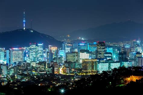 Premium Photo | Seoul city at night