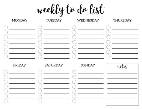 Monthly To Do List Printable