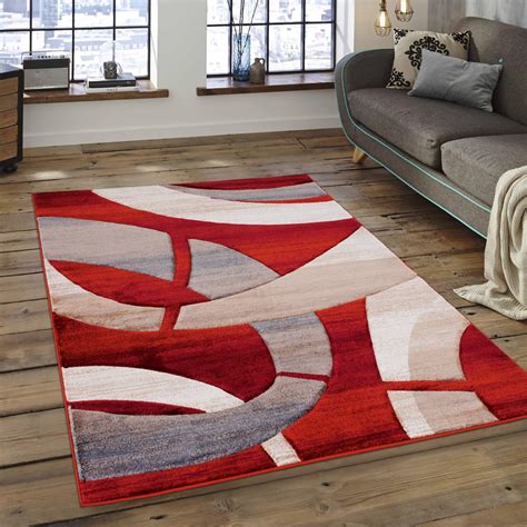 Allstar Orange Carved Circles Modern Abstract Geometric Area Rug (5' 2" x 7' 2") - Walmart.com