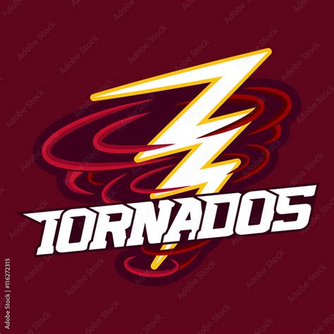 Tornado mascot for sport teams. Tornado with Lightning, logo, symbol on ...