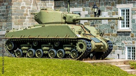 M4 Sherman Tank from World War II at The Citadel in Quebec City Stock Photo | Adobe Stock