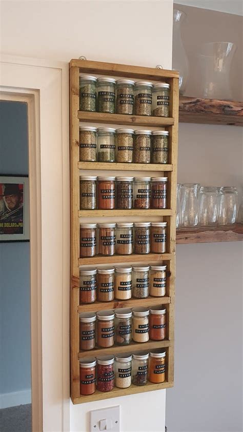 Custom Rustic Spice Rack for Small Spaces | Handmade Wooden Wall Mount