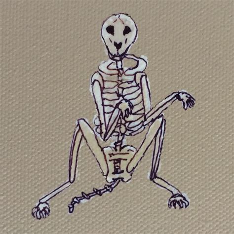 Small Skeleton Dog Painting - Etsy