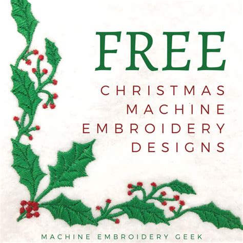 Free Christmas embroidery designs - Machine Embroidery Geek