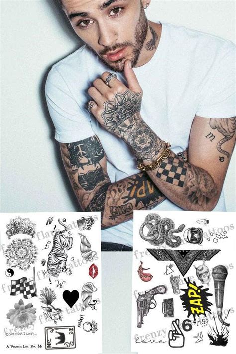 Zayn Malik Inspired Temporary Tattoos 2017. Complete Set 2 - Etsy