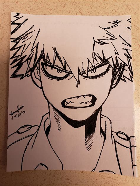 So I did a SUPER quick sketch of Bakugo with a pen. I know it's rough but I wanted to share it 😊 ...