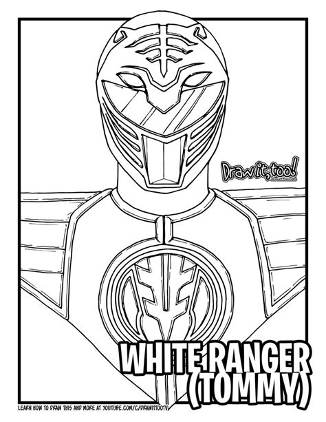 How to Draw WHITE RANGER / TOMMY (Mighty Morphin Power Rangers) Drawing ...