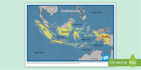 KS2 Map of Indonesia (teacher made) - Twinkl