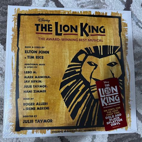 Lion King Broadway Soundtrack Vinyl Record LP on Carousell