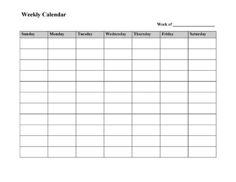 Free Printable Weekly Calendar Template | Best Weekly calendar template, Printable weekly ...