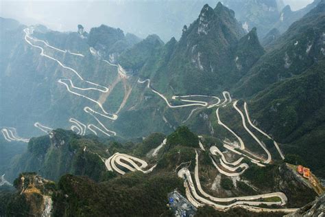 Mountain road in Tianmen, China : r/roads