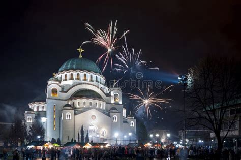 Orthodox New Year`s Fireworks Stock Photo - Image of long, easter ...