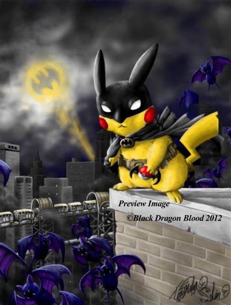 Batman Pikachu fan art print. $60.00, via Etsy. | Pokèmon | Pikachu ...