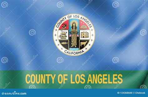 3D Flag of Los Angeles County California, USA. Stock Illustration ...