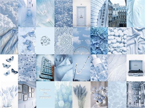 Light Blue Aesthetic Photo Wall Collage Digital Download 80 Photos - Etsy