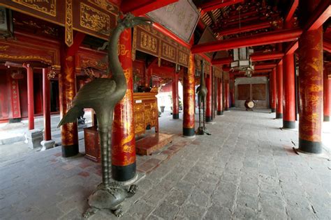 Confucius architecture inside Temple of Literature - Vietnam Vacation