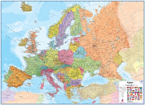 Wall Map of Europe - Large Laminated Political Map